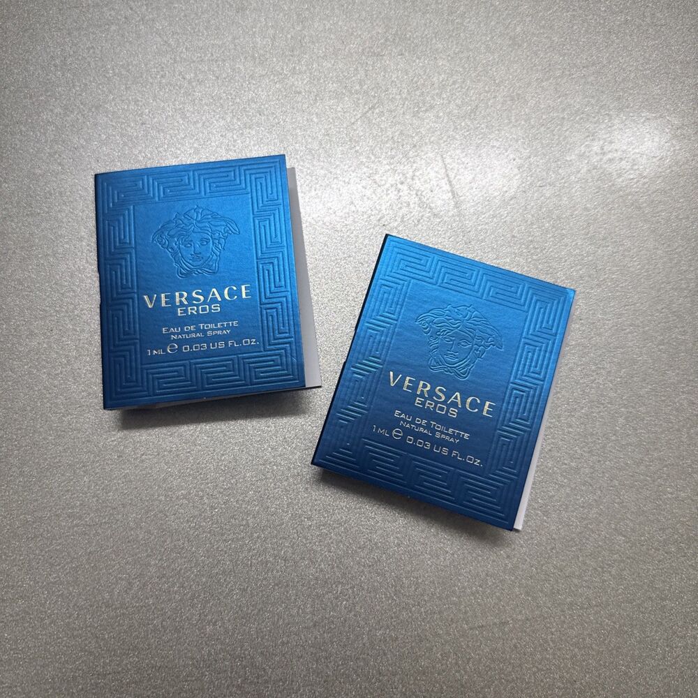 2 Sample Vial VERSACE EROS Cologne for Men 0.03 oz 1 ml Eau de Toilette Spray
